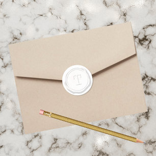 Wax Seal White Monogram T Initial