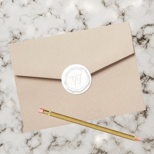 Wax Seal White Monogram W Initial (Creator Uploaded)