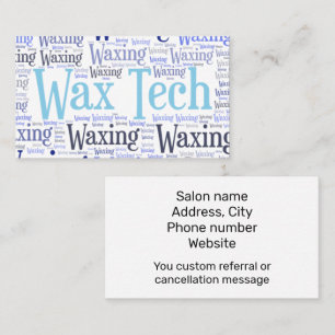 Wax tech blue  business card
