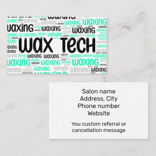 Wax tech blue green business card