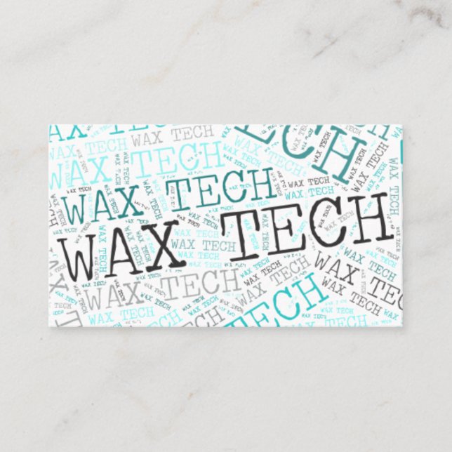 Wax tech real gray black business card (Front)