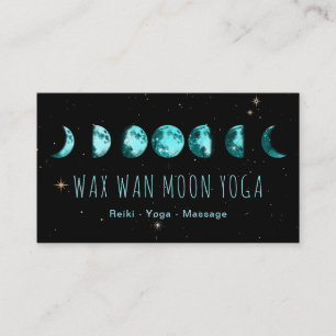 *~* Wax Wan Stars TURQUOISE BLUE Lunar Moon Phases Business Card
