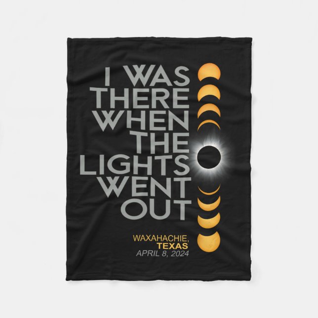 Waxahachie 2024 Solar Eclipse 2024 040824 Eclipse  Fleece Blanket (Front)