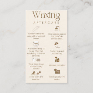 Waxing aftercare card