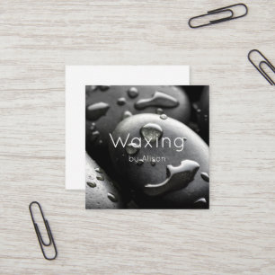 Waxing  black  square business card