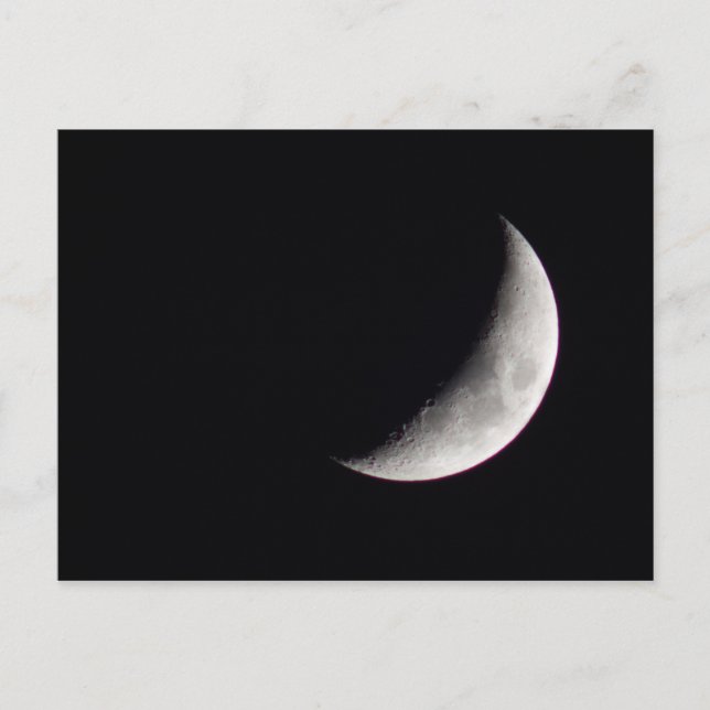 Waxing Crescent Moon Postcard (Front)