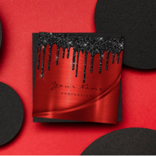 Waxing Depilation Browns Lashes Makeup Drips Red Square Business Card