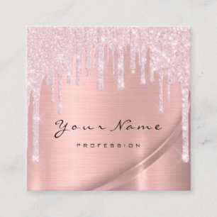 Waxing Depilation Browns Makeup Pink Drips Square Business Card