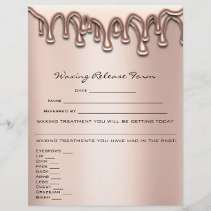 Waxing Depilation Liability Waiver Release Drips Flyer