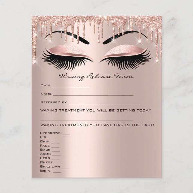 Waxing Depilation Liability Waiver Release Form Flyer (Front)