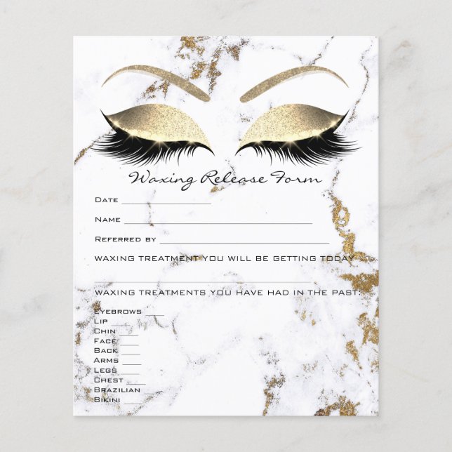 Waxing Depilation Liability Waiver Release Marble Flyer (Front)