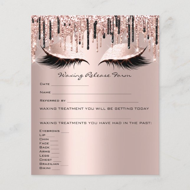 Waxing Depilation Liability Waiver Release Rose Flyer (Front)