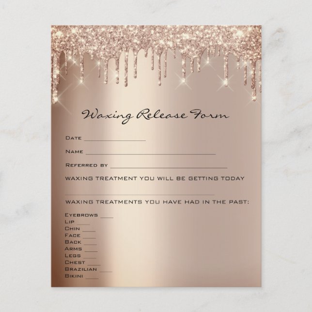 Waxing Depilation Liability Waiver Release Rose Flyer (Front)