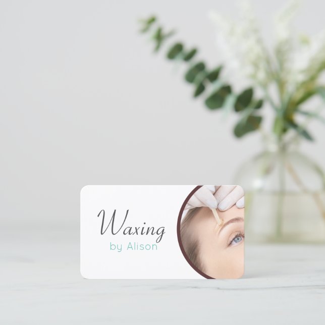 Waxing esthetician business card (Standing Front)