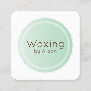 Waxing esthetician mint green square business card