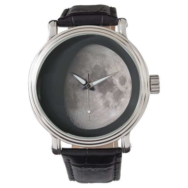Waxing gibbous moon phase fun Father's Day Watch (Front)