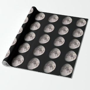 Waxing gibbous moon phase NASA images Wrapping Paper