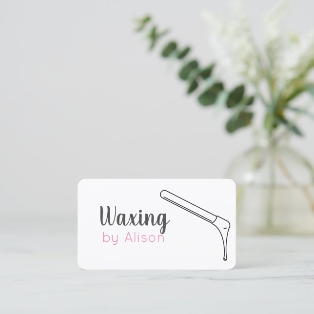 Waxing hand drawn business card (Standing Front)