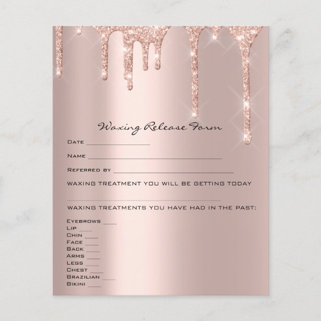 Waxing Liability Waiver Release Form Spark Rose Flyer (Front)