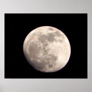 Waxing Lunar Moon Night Sky Poster