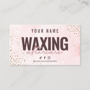 Waxing Marble Gold Pink Luxury Aftercare Card