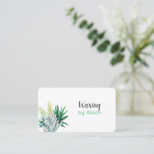 Waxing plant succulent  watercolour   business card