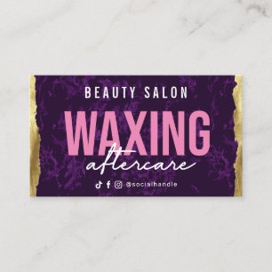Waxing Purple Gold Aftercare Card