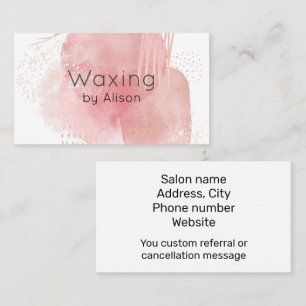 Waxing Rose Pink watercolour Business Card