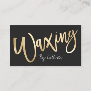 Waxing Simple Chic Gold Modern Typography Business Card