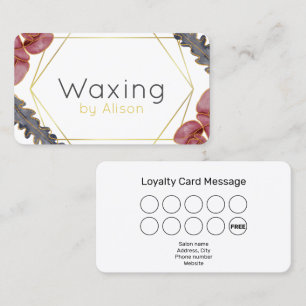 Waxing technician/esthetician gold loyalty business card