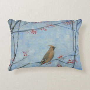 Waxwing 2013 oil on canvas decorative cushion