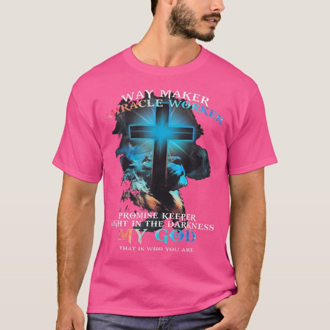 Way Maker Miracle Worker Jesus Lion T-Shirt (Front)