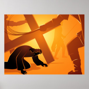 Way of the Cross 3rd Station Poster
