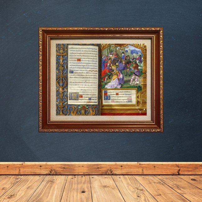 Way of the Cross Renaissance Mediaeval Manuscript Poster (Way of the Cross Renaissance Medieval Manuscript Catholic Christian Art Poster)
