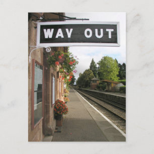 Way Out, Crowcombe Heathfield station Somerset Postcard