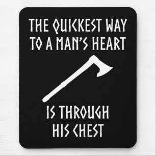 Way To A Man's Heart Funny Viking Mediaeval Mouse Mat