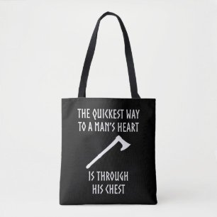 Way To A Man's Heart Funny Viking Mediaeval Tote Bag