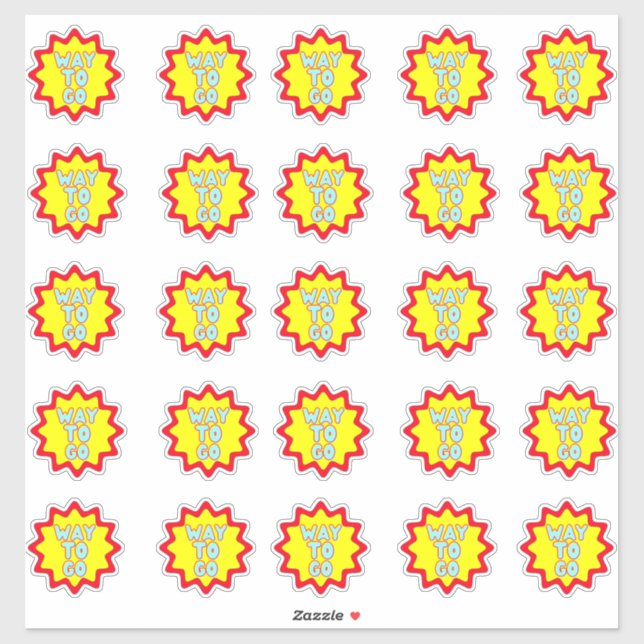 Way to Go Colourful Reward Teacher Stickers Pack (Sheet)