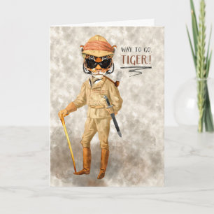 Way to Go Tiger Congrats Hipster Safari Tiger Card