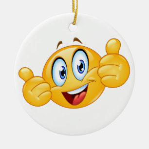 WAY TO GO WINNER Smile Happy Face Ceramic Tree Decoration