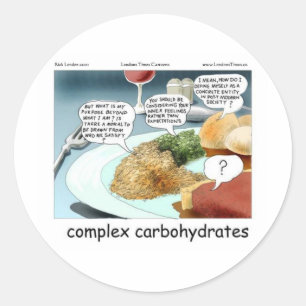 Way Too Complex Carbohydrates Funny Gifts & Tees Classic Round Sticker