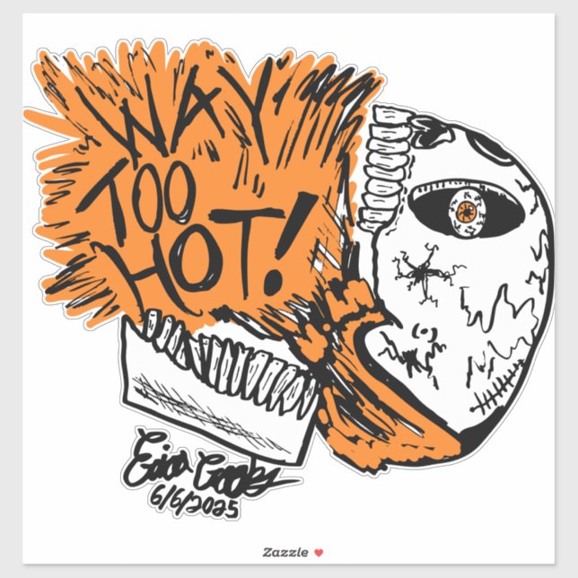 WAY TOO HOT! cartoon skull (Sheet)