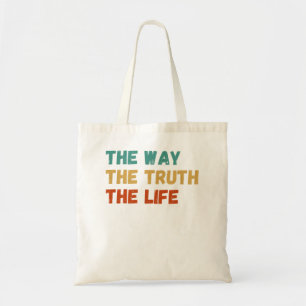 Way, Truth, and Life - Retro Jesus Christian Bible Tote Bag