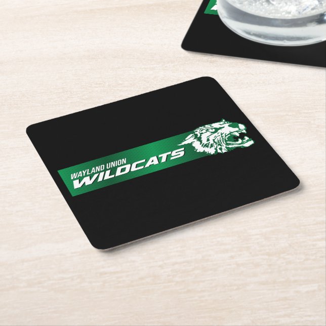 Wayland Union Wildcats #2 Square Paper Coaster (Angled)