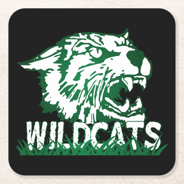 Wayland Union Wildcats #4 Square Paper Coaster (Front)