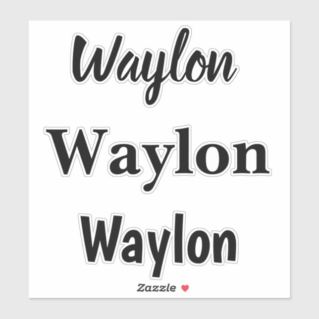 Waylon Name In Curvy Lettering, (Sheet)