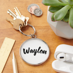 Waylon Name In Curvy Lettering, Key Ring