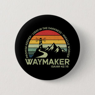 Waymaker Christian Typography Inspirational Bible  6 Cm Round Badge