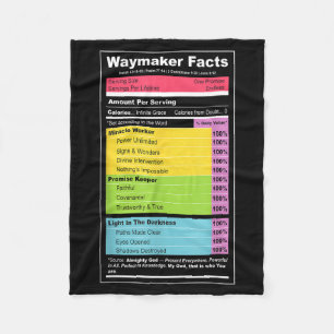 Waymaker Facts Christian Tee _ Faith Nutrition Lab Fleece Blanket