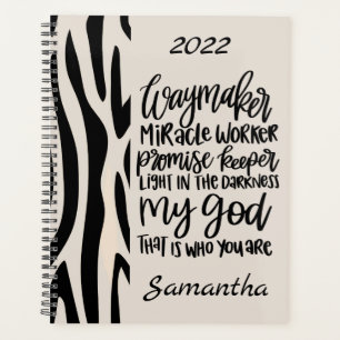 Waymaker Inspirational Motivational Animal Print   Planner